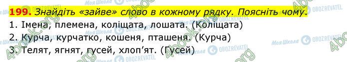 ГДЗ Українська мова 6 клас сторінка 199