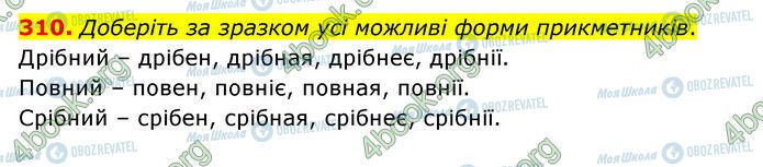 ГДЗ Українська мова 6 клас сторінка 310