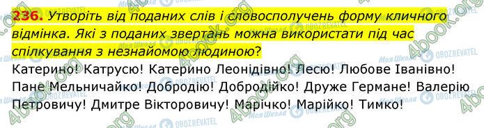 ГДЗ Українська мова 6 клас сторінка 236