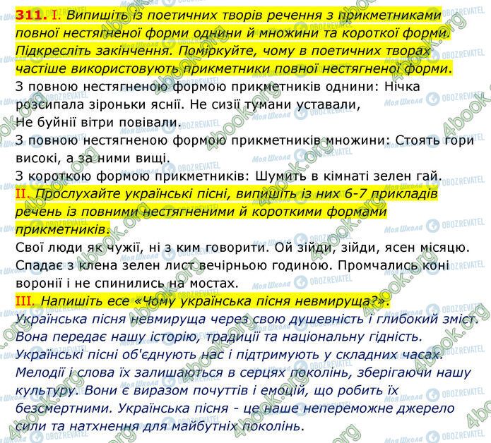 ГДЗ Українська мова 6 клас сторінка 311