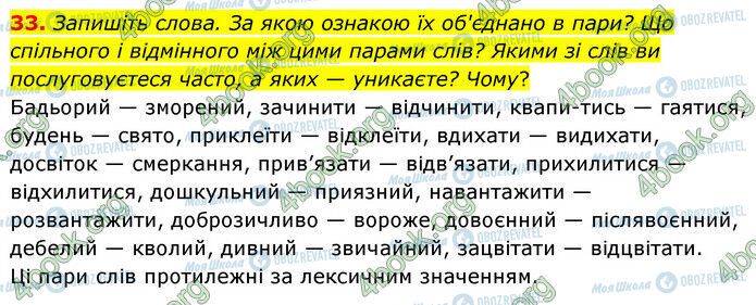 ГДЗ Українська мова 6 клас сторінка 33