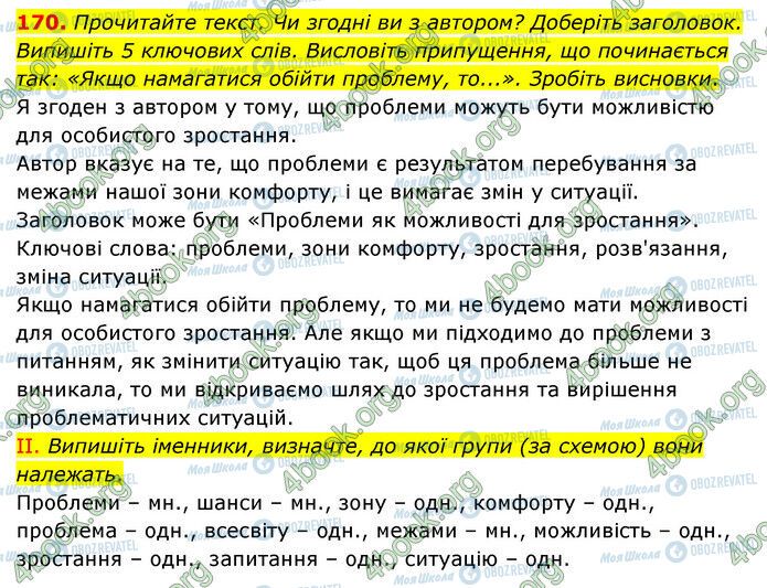 ГДЗ Українська мова 6 клас сторінка 170