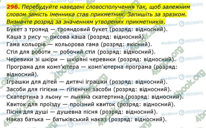 ГДЗ Українська мова 6 клас сторінка 296