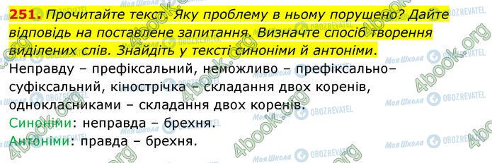 ГДЗ Українська мова 6 клас сторінка 251