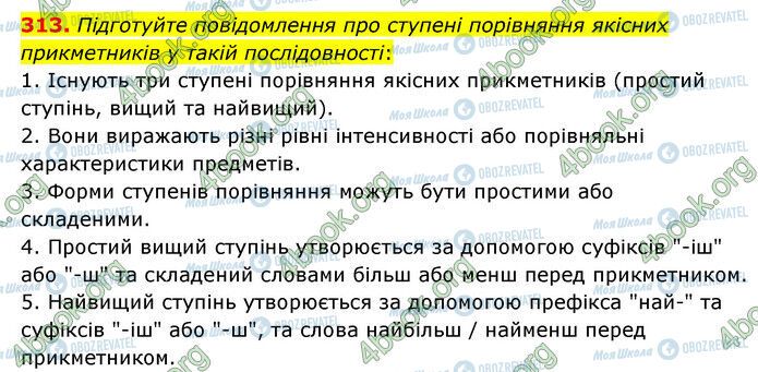 ГДЗ Українська мова 6 клас сторінка 313