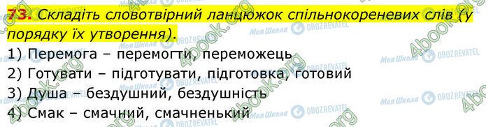 ГДЗ Українська мова 6 клас сторінка 73