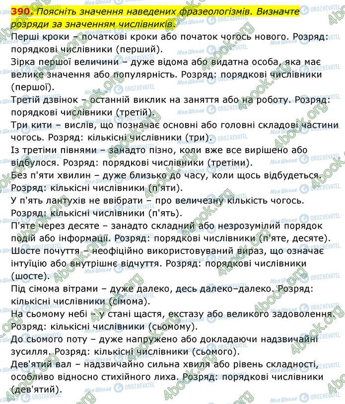 ГДЗ Українська мова 6 клас сторінка 390