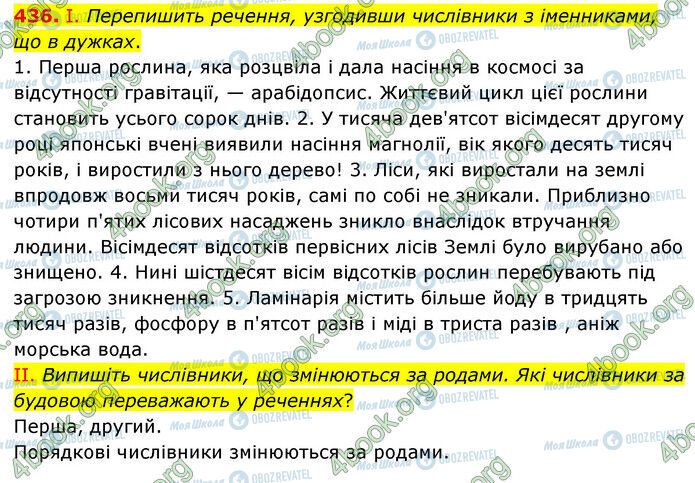 ГДЗ Українська мова 6 клас сторінка 436