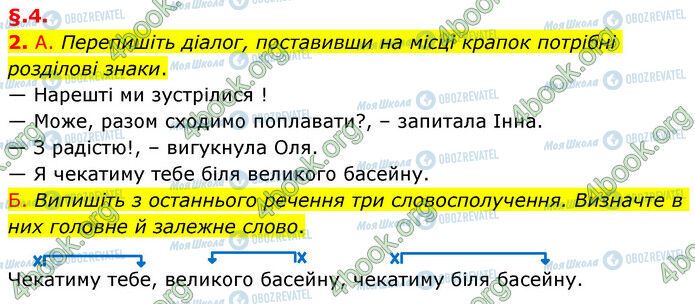 ГДЗ Укр мова 6 класс страница §4 (2)