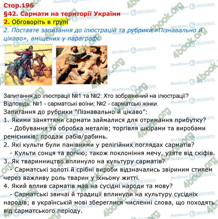 ГДЗ История 6 класс страница Стр.196 (2-2)