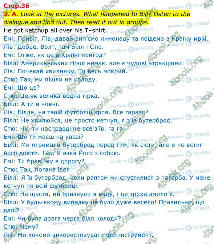 ГДЗ Англійська мова 6 клас сторінка Стр.36 (2-A)