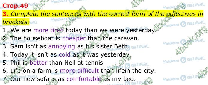 ГДЗ Англійська мова 6 клас сторінка Стр.49 (3)