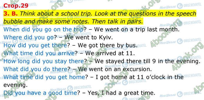 ГДЗ Англійська мова 6 клас сторінка Стр.29 (3-В)