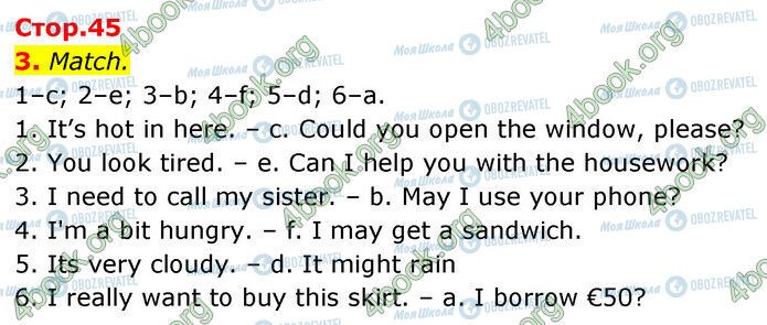 ГДЗ Англійська мова 6 клас сторінка Стр.45 (3)