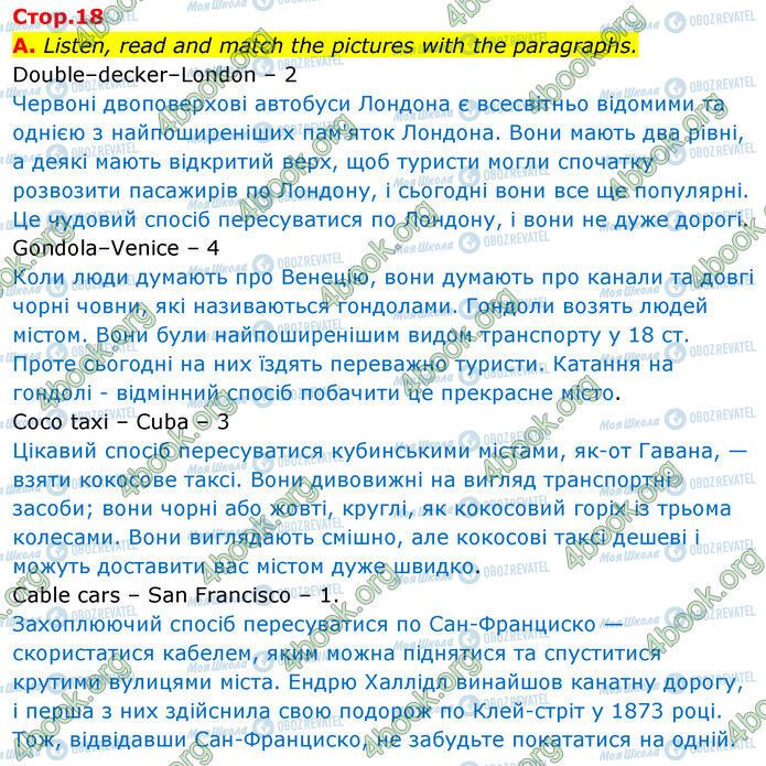 ГДЗ Англійська мова 6 клас сторінка Стр.18 (A)