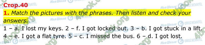 ГДЗ Англійська мова 6 клас сторінка Стр.40 (1)