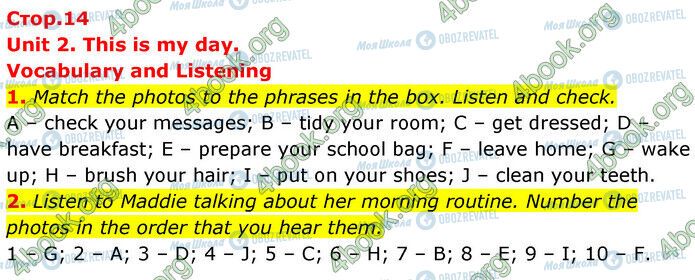 ГДЗ Англійська мова 6 клас сторінка Стр.14 (1-2)