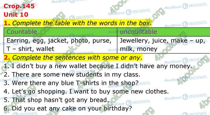 ГДЗ Англійська мова 6 клас сторінка Стр.145 (1-2)
