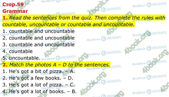 ГДЗ Английский язык 6 класс страница Стр.59 (1-2)
