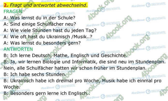 ГДЗ Німецька мова 6 клас сторінка Стр.36 (2)