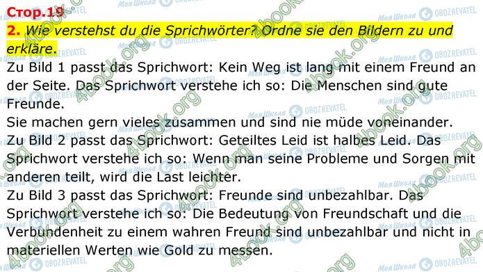 ГДЗ Німецька мова 6 клас сторінка Стр.19 (2)