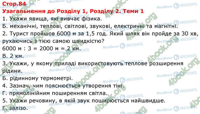 ГДЗ Природоведение 6 класс страница Стр.84 (1-5)