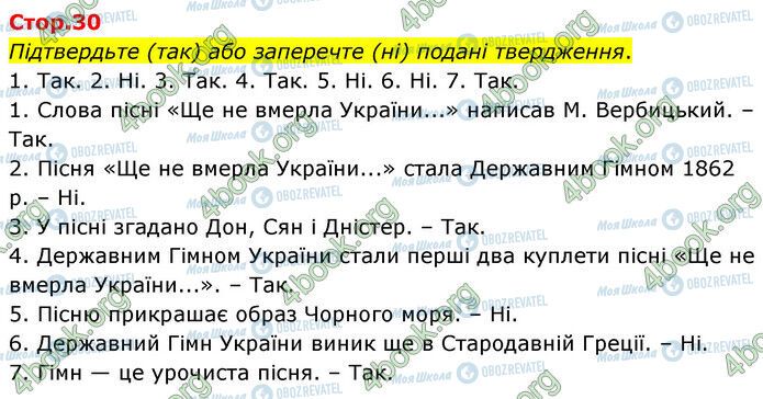 ГДЗ Українська література 6 клас сторінка Стр.30