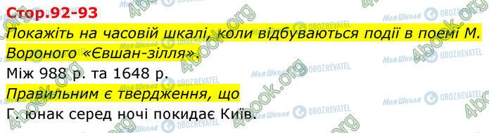 ГДЗ Укр лит 6 класс страница Стр.92-93