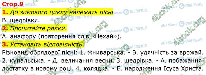 ГДЗ Українська література 6 клас сторінка Стр.9 (1-3)