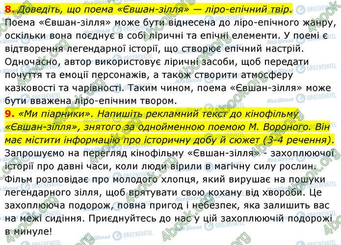 ГДЗ Українська література 6 клас сторінка Стр.94 (8-9)