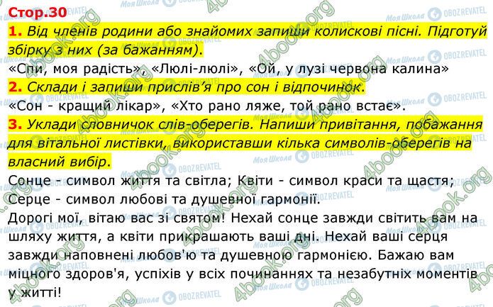 ГДЗ Українська література 6 клас сторінка Стр.30