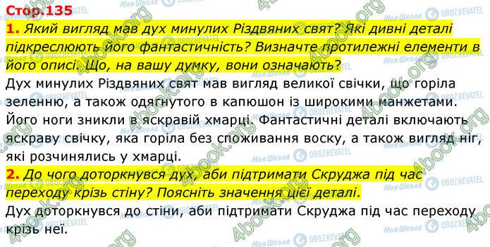 ГДЗ Зарубіжна література 6 клас сторінка Стр.135 (1-2)