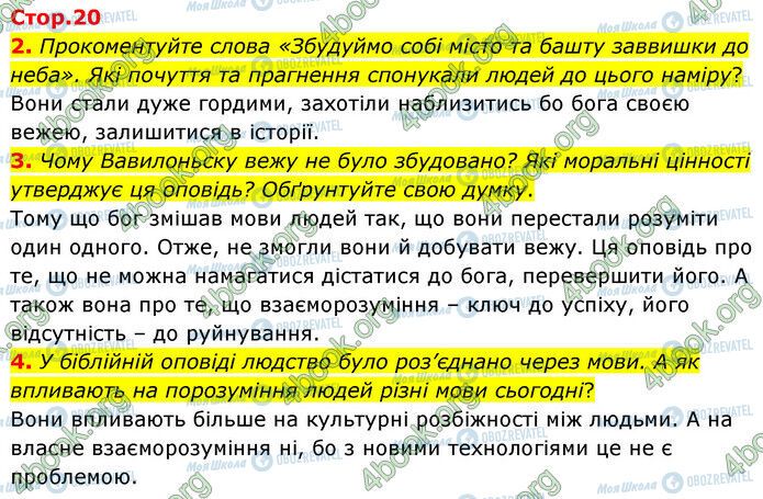 ГДЗ Зарубіжна література 6 клас сторінка Стр.20 (2-4)