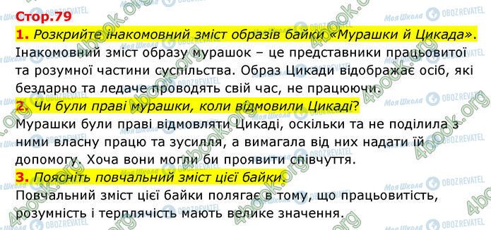 ГДЗ Зарубіжна література 6 клас сторінка Стр.79 (1-3)