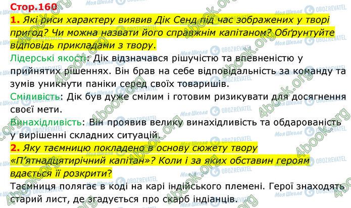 ГДЗ Зарубіжна література 6 клас сторінка Стр.160 (1-2)