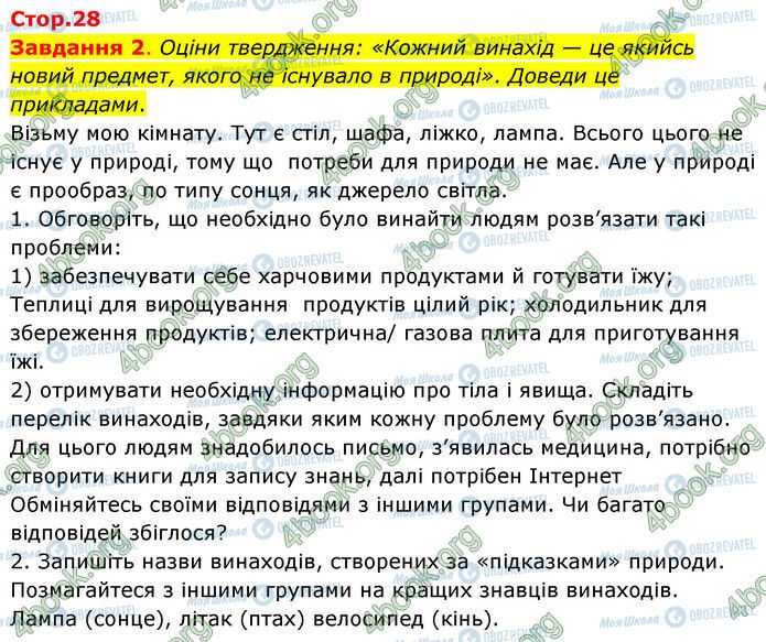 ГДЗ Природознавство 6 клас сторінка Стр.28