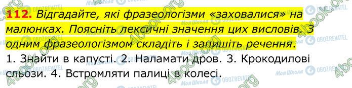 ГДЗ Українська мова 6 клас сторінка 112