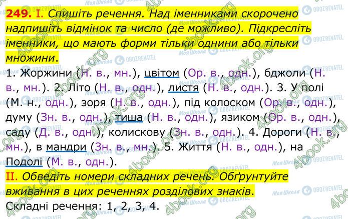 ГДЗ Українська мова 6 клас сторінка 249