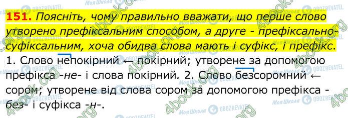 ГДЗ Українська мова 6 клас сторінка 151