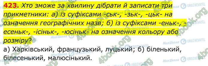 ГДЗ Українська мова 6 клас сторінка 423