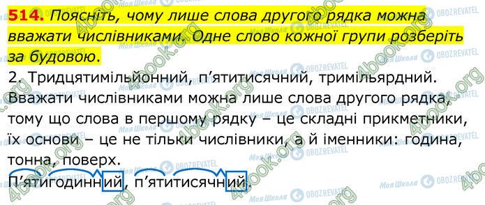 ГДЗ Українська мова 6 клас сторінка 514