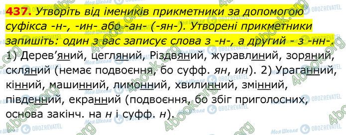 ГДЗ Українська мова 6 клас сторінка 437