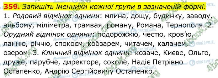 ГДЗ Українська мова 6 клас сторінка 359