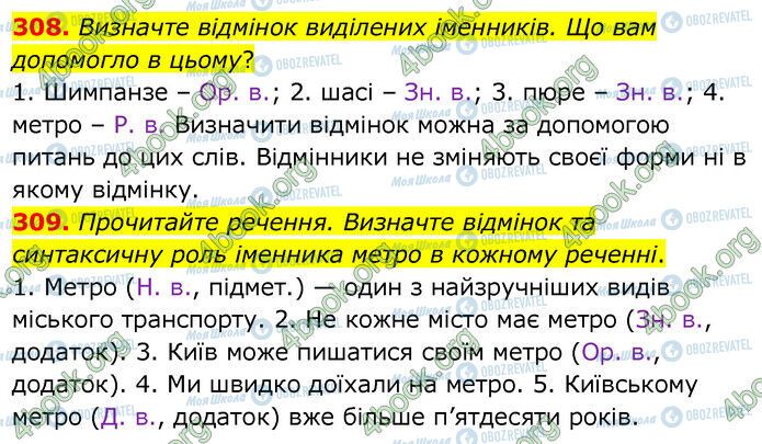 ГДЗ Українська мова 6 клас сторінка 308-309