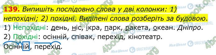 ГДЗ Українська мова 6 клас сторінка 139