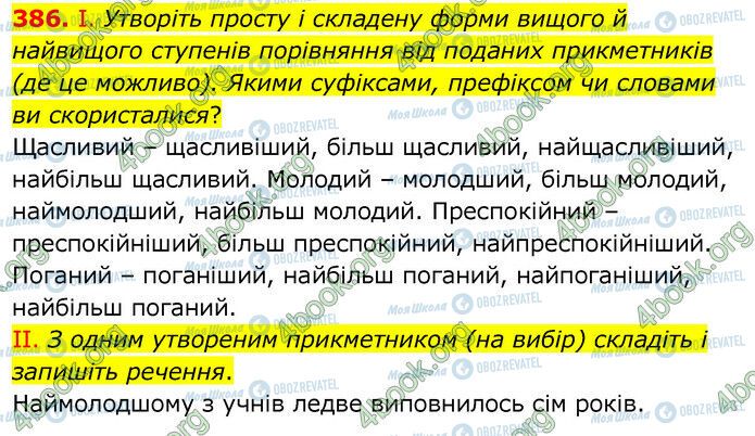 ГДЗ Українська мова 6 клас сторінка 386