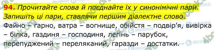 ГДЗ Українська мова 6 клас сторінка 94