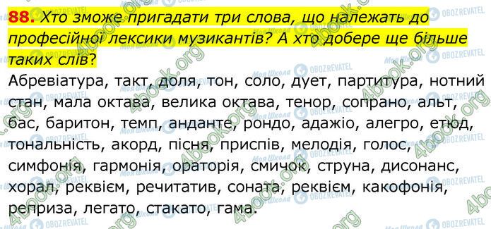 ГДЗ Українська мова 6 клас сторінка 88