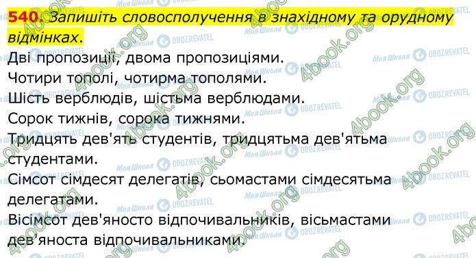 ГДЗ Українська мова 6 клас сторінка 540