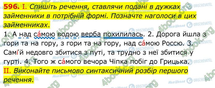 ГДЗ Українська мова 6 клас сторінка 596